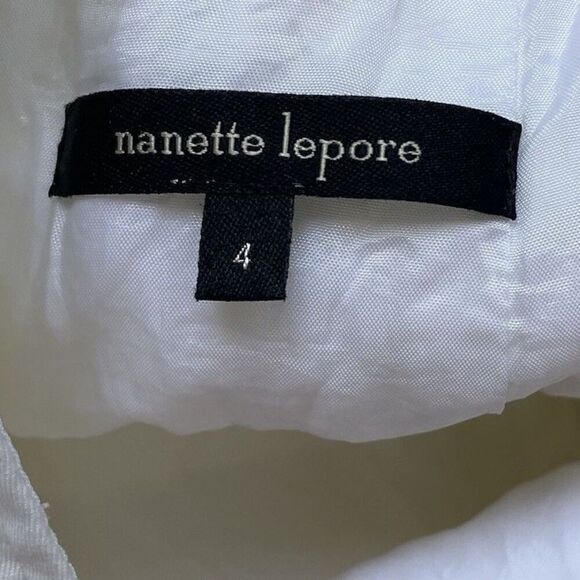 NANETTE LEPORE Mini Dress Women 4 Off White Bodycon Ruched Sleeveless Zipper - Picture 10 of 12